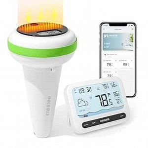 INKBIRD Solar Powered Wireless Pool Thermometer with WiFi Indoor Temperature Humidity Monitor, Smart Swimming Pool Thermometer with Data Export, Remote Monitoring, for Bathtub, Pond