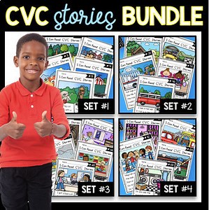 CVC words reading passages BUNDLE Fluency and Comprehension Reading Sight Words