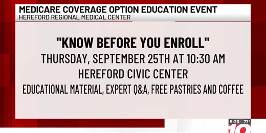 Hereford Regional Medical Center to host free Medicare coverage options education event