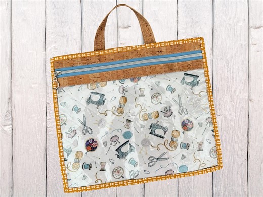 MEDIUM ~ WGD Clear Vinyl Front Zipper Project Bag - Sewing Studio - Etsy