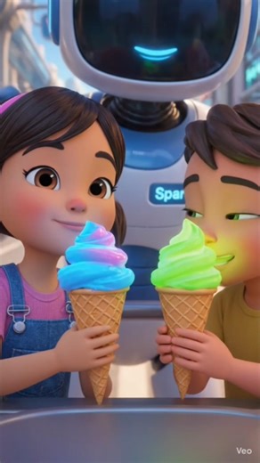 Funny Robot vs Kids Ice Cream Story 🍦😂 #aivideo #youtubeshorts