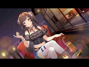 ✨ Cozy Night Lounge Anime Girl | Animated 4K Live Wallpaper with Bokeh Effect