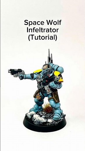 Warhammer Space Wolf (Simple Paint Tutorial) #warhammer40k #miniature #painting #spacewolves