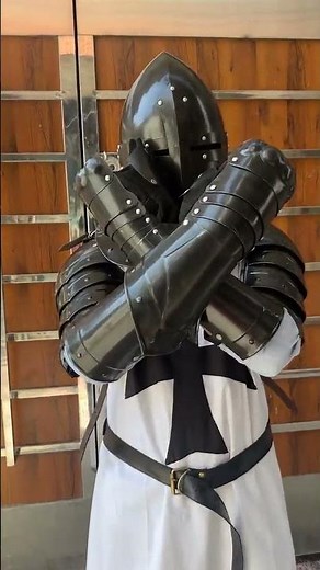 Replica Medieval Black Templar Knight Full Body Armor Suit | Steel Costume Available at Artisans Hub