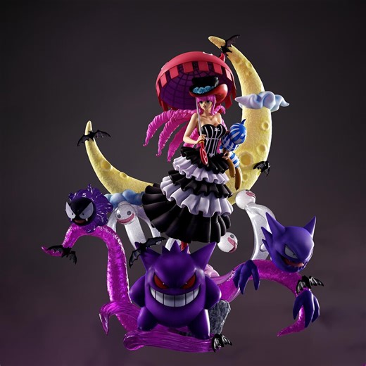 Perona X Gengar Pokemon STL Statue | Ghost Princess Anime Diorama | 3D Print Model Digital File - Etsy