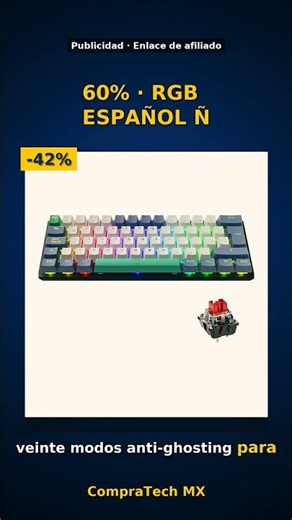 Teclado Mecánico Gamer Machenike K500 — 60%, RGB, switch rojo y en ESPAÑOL con Ñ.