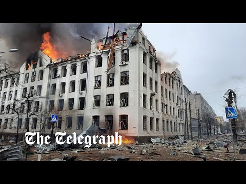 Russia-Ukraine war: Footage reveals scale of destruction in Kharkiv as 21 reported dead