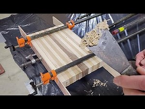 Gluing up strips for cutting board!!!