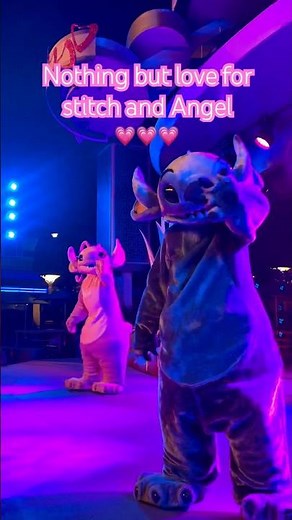 Stitch and Angel KISS 💋 🥹#disneyparks #disneycharacters #sweethearts #disneyland #disneyvlogging