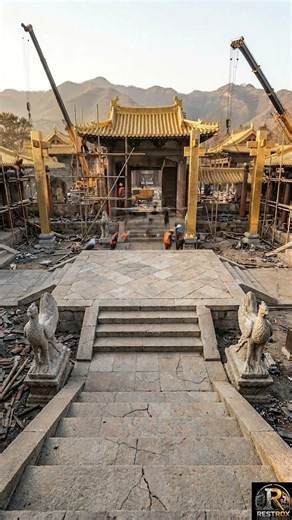 This Burned Temple Rose Into a Golden Phoenix Palace 😱🔥 #shorts