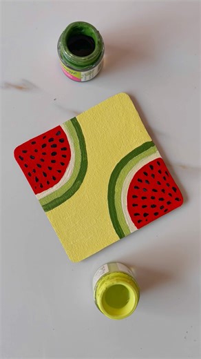 Watermelon painting | Acrylic painting | #art #painting #shorts