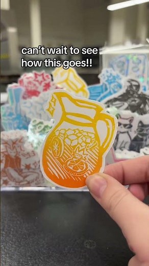 YAY PRINT SALE DAY!! (for print club!) #printmaking #stickers #linocut #art #artist