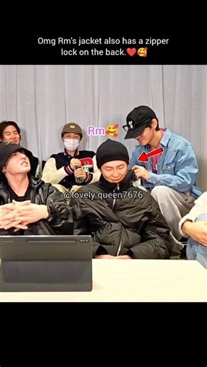 Namjoon's jacket also has a zipper lock on the back🥰❤️ #bts #namjoon ‪@LOVELYQUEEN7676‬