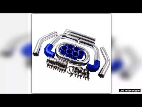 25 inch 64mm Universal Aluminum Turbo Intercooler Pipe Kit Silicone HoseClamp Trend Alert