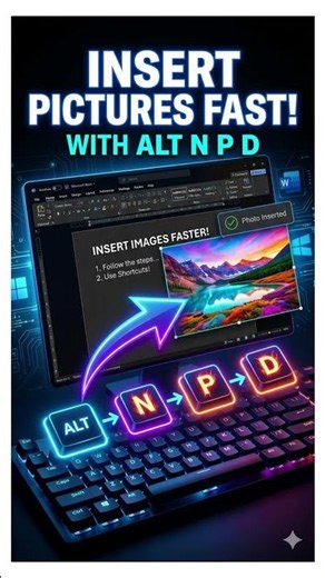 Insert Pictures in Microsoft Word Faster ⚡ | Alt N P D Shortcut #shorts