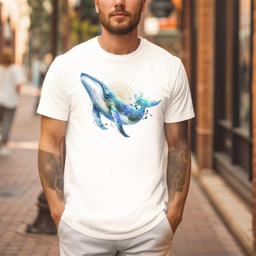 Watercolor Blue Whale T-shirt | Ocean Animal Tee, Marine Life Shirt - Etsy