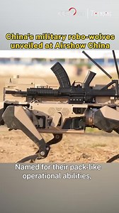 1.1M views · 11K reactions | An unmanned combat system of robo-wolves, or quadrupedal robots, developed by China South Industries Group Corporation (CSGC), has attracted wide attention with its cutting-edge design and advanced combat concepts at this year's Airshow China being held in Zhuhai, south China's Guangdong Province. #Trending For more: https://english.cctv.com/ | CCTV | Facebook