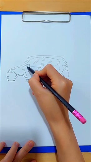 Quick & Easy Hatchback Car Drawing | Relaxing Lines Style