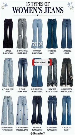 15 trendy jeans styles you need in your wardrobe! 👖✨ Which one would you wear first? #fashion #viral