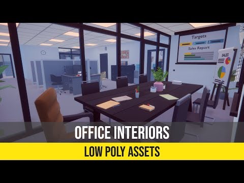 Low Poly Office Interiors (3D Unity Asset)