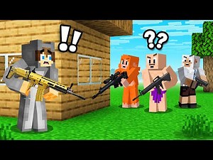 Fighting My Friends with Guns in Minecraft