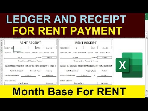 how to write a receipt for rent payment and Tenant Ledger in Excel