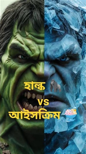​"সব আইসক্রিম খেয়ে হাল্ক কি বরফ হয়ে গেল? 😱❄️"#hulk #shorts #cartoon
