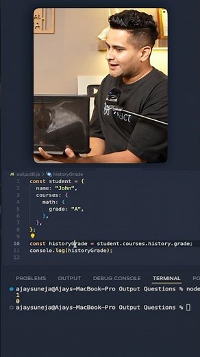 JS 27/100: Optional Chaining in JavaScript – Explained in 60 Sec! 🔥 #coding #shorts #interview