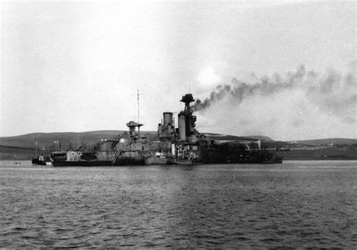 Fact Slap 👋 Today in 1939, the Luftwaffe make another raid on the naval anchorage at Scapa Flow, Orkney Islands. 4 Ju-88s manage to score hits on the WW1 era battleship HMS IRON DUKE, she was the flagship of Admiral Jellicoe when he was in Command of the Grand Fleet. IRON DUKE was now a harbour defence vessel, still armed with her main guns and additional anti-aircraft weapons. She was hit several times during today’s raid and the damage caused was enough to need her to be beached to prevent he