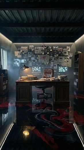 Death Note Inspired Dark Detective Room Transformation 🕵️‍♂️ | Metallic Epoxy Floor Timelapse