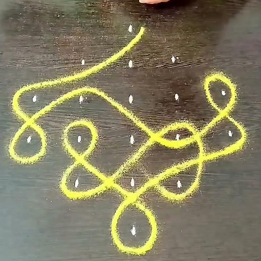 easy 1 minute kambi Kolangal #kambikolams #simplemelikalamugguluwithdots #6dotsmelikalamuggulu