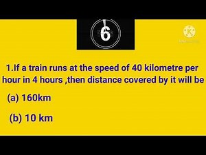 Mathematics Quiz On Speed, Distance And time