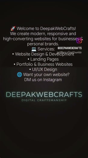 deepakwebcrafts #deepakwebcrafts #creativewebsite #webdesigner #coding