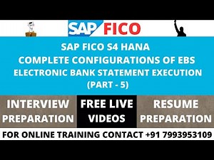 SAP FICO S4 HANA, ELECTRONIC BANK STATEMENT EXECUTION WITH MT940 AND BAI2 FORMATS