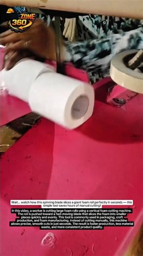 This Machine Slices Foam Rolls in Seconds… So Satisfying to Watch! 🤯