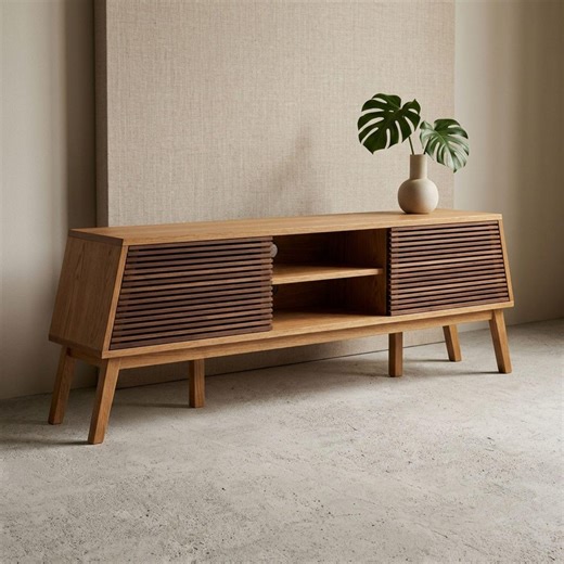 DIY TV Stand Plans, Media Console Woodworking Blueprint, Mid Century Modern TV Unit Build - Etsy