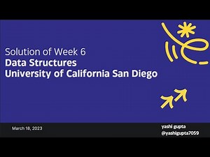 Data Structures | University of California San Diego | WEEK 6 SOLUTION | COURSERA