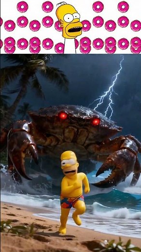 My Sprunki OC: Homer Simpson – Running for his life from the mega crab! ⚡🦀✨ #sprunkioc