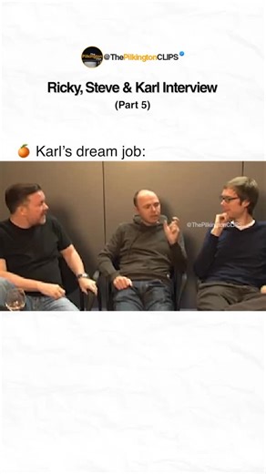 ThePilkingtonClips on Instagram: "If money wasn’t an issue, what’s YOUR dream job? ❤️🍊 Ricky Gervais, Stephen Merchant and Karl Pilkington talk about The Ricky Gervais Show (animated series) in this promotional interview, and they also reminisce about moments from the XFM radio shows/podcasts. The chat includes the infamous “Hastings” incident — when Ricky and Steve wound Karl up so much he felt like he had to get out of London and go to Hastings to get away from it. They also discuss Ricky “bu