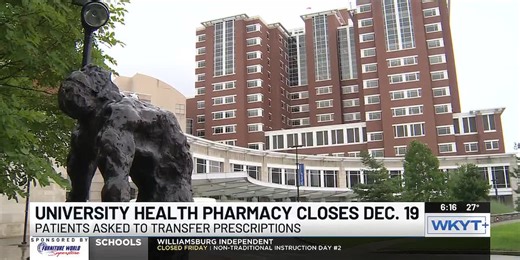 UK University Health Pharmacy closing Dec. 19