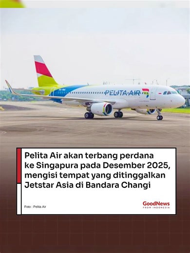 ✈️ Pelita Air Umumkan Rute Internasional Pertama: Jakarta – Singapura! Maskapai BUMN Pelita Air resmi membuka penerbangan langsung dari Jakarta ke Singapura. Mulai beroperasi Maret 2025, rute ini akan dilayani harian menggunakan Airbus A320 dan mendarat di Terminal 4 Bandara Changi. Kerja sama ground handling dilakukan dengan SATS Singapura sebagai bagian dari ekspansi global. “Ini langkah awal memperkuat konektivitas Indonesia ke Asia Tenggara,” ujar Direktur Niaga, Asa Perkasa. kira-kira, DIGI