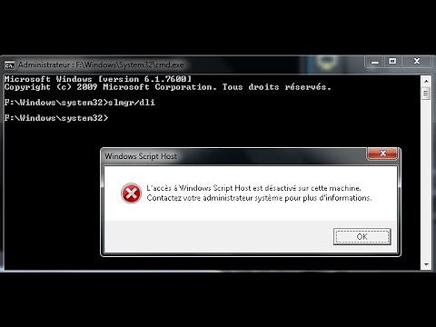 l'accès à Windows script host est désactivé sur cette machine
