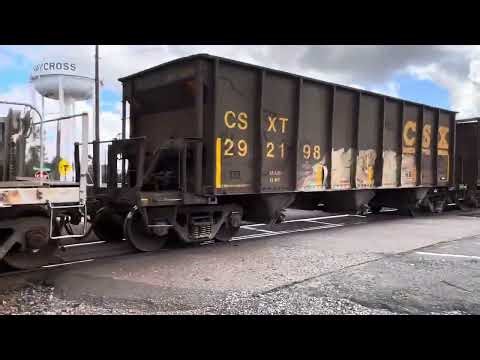 CSX L729 rolling around the curve through Waycross ga northbound Fitzgerald subdivision