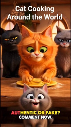 Fluffy Orange Cat Cooking Around the World – DRAMATIC MINI SERIES#catshorts #youtubeshorts #cat #fun