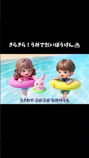 きらきら！うみでだいぼうけん🏖️Sparkling Ocean Big Adventure! #知育 #こどものうた #キッズソング #歌 #shorts