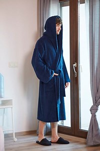 Men's Hooded Classic Turkish Cotton Terry Bathrobe - Etsy