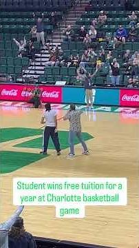 UNC Charlotte student wins free tuition with half-court shot
