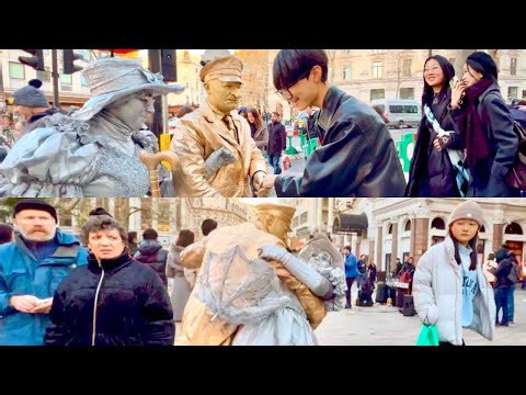 Public reactions, when they see the Living Statues in Central London having the time of their life!