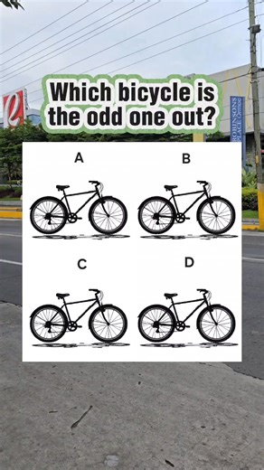 Which bicycle is the odd one out? #oddoneout #brainteaser #QuizTime #puzzle #puzzletime | Learn English