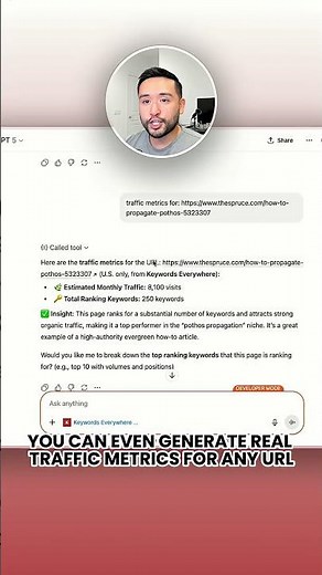 Get REAL Keywords Everywhere Data in ChatGPT